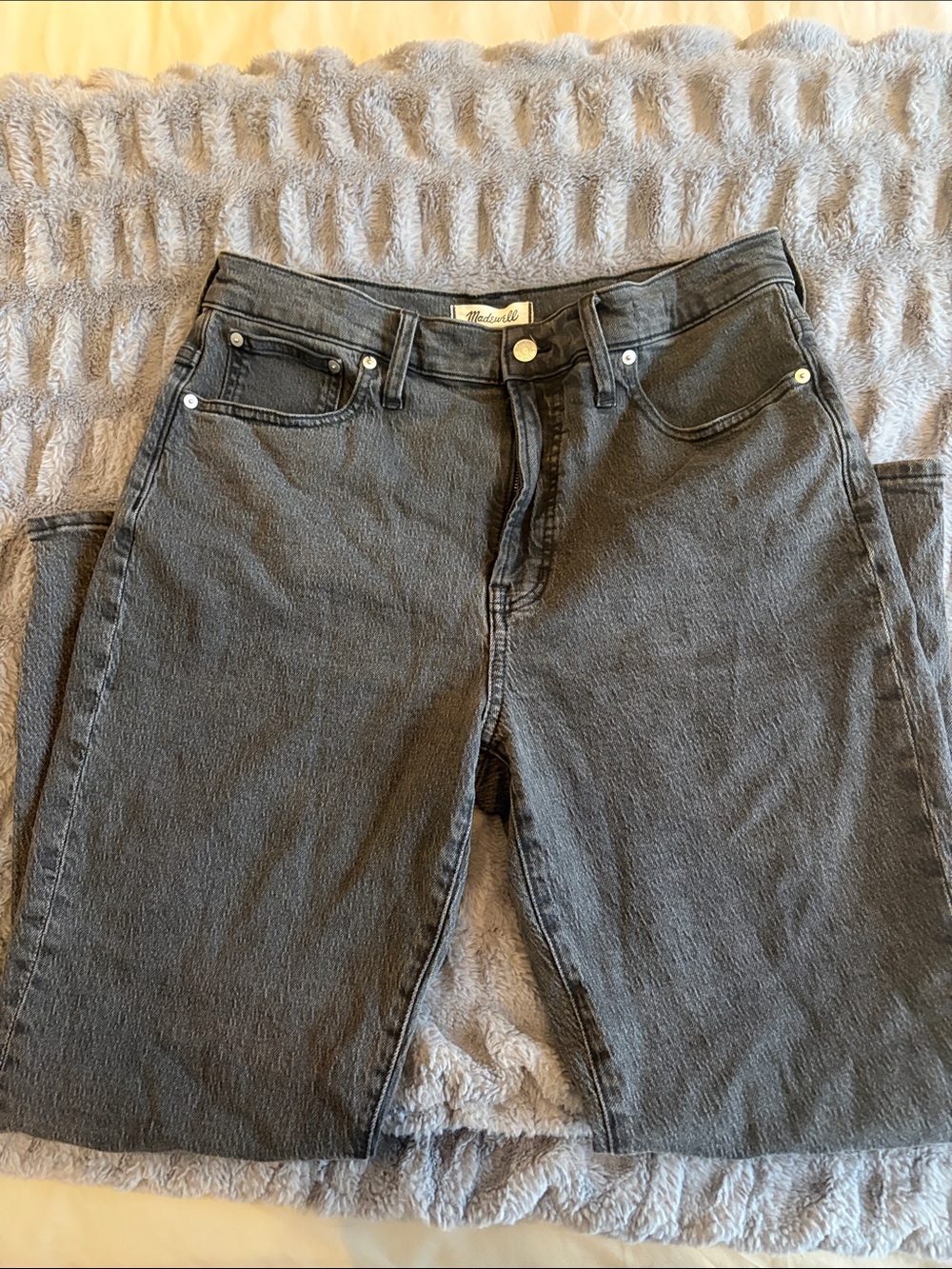 Madewell Washed Charcoal Straight-Leg Jeans
